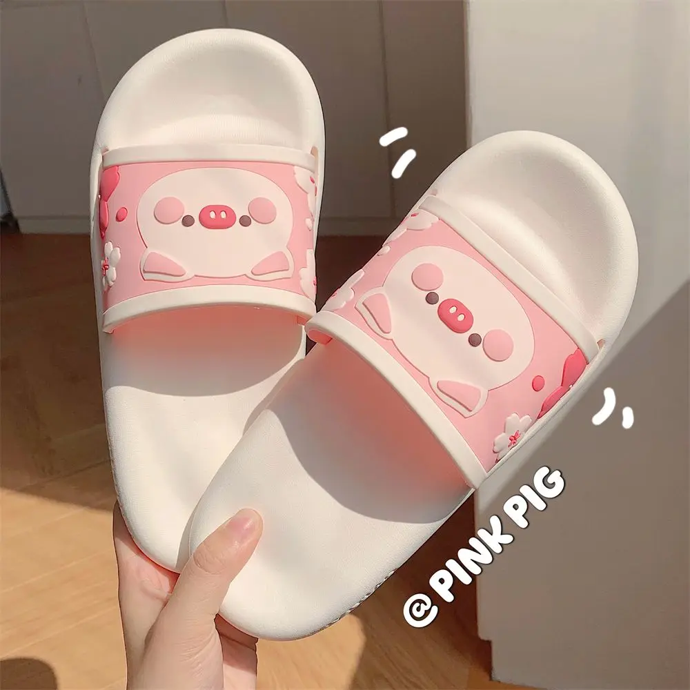 

Home indoor bath slippers women animal piggy shoes cute lovely girls house slippers women eva slides lightweight flat shoes