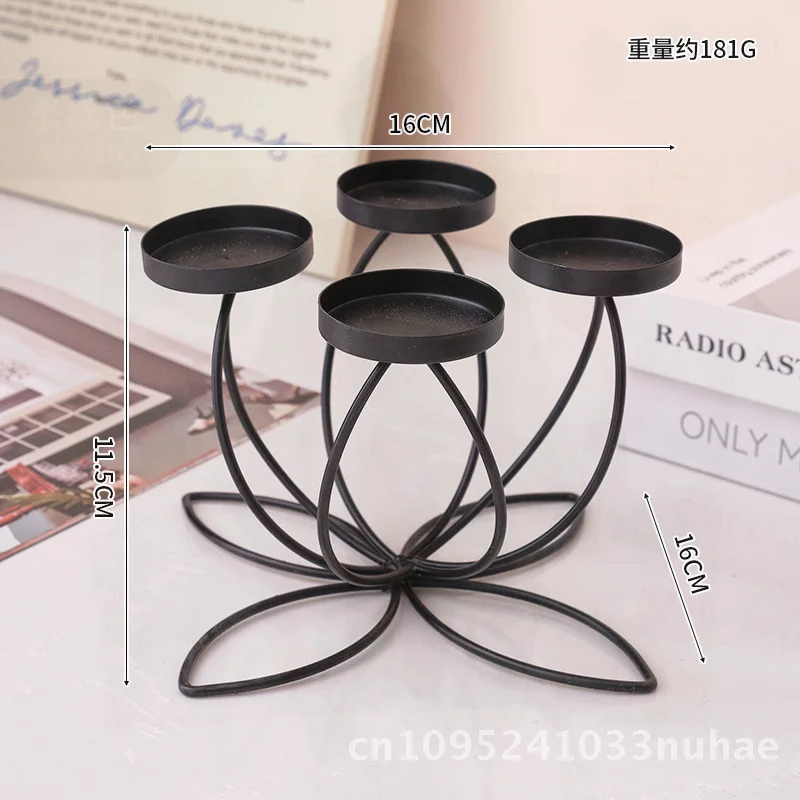 

One-Piece Iron Candlestick Modern Creative Romantic Dinner Decoration Gold/Silver/White Options for Dining Table Bedroom Room