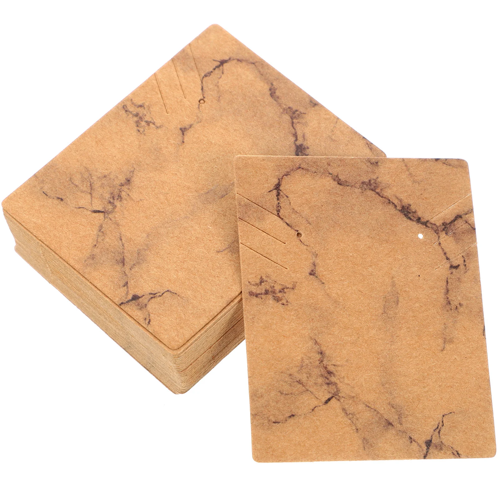 100 قطعة من بطاقات المجوهرات لبيع أقراط عرض القرط المنقوشة مع ثقوب باللون البني #3