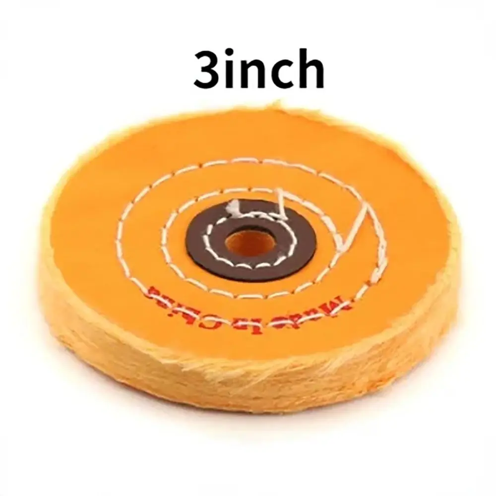 1Pcs Angle Grinder Accessory Cloth Buffing Wheel Yellow Abrasive Tool Polishing Wheel 2/3/4/5Inch with 4/12/16mm Hole Cotton Pad