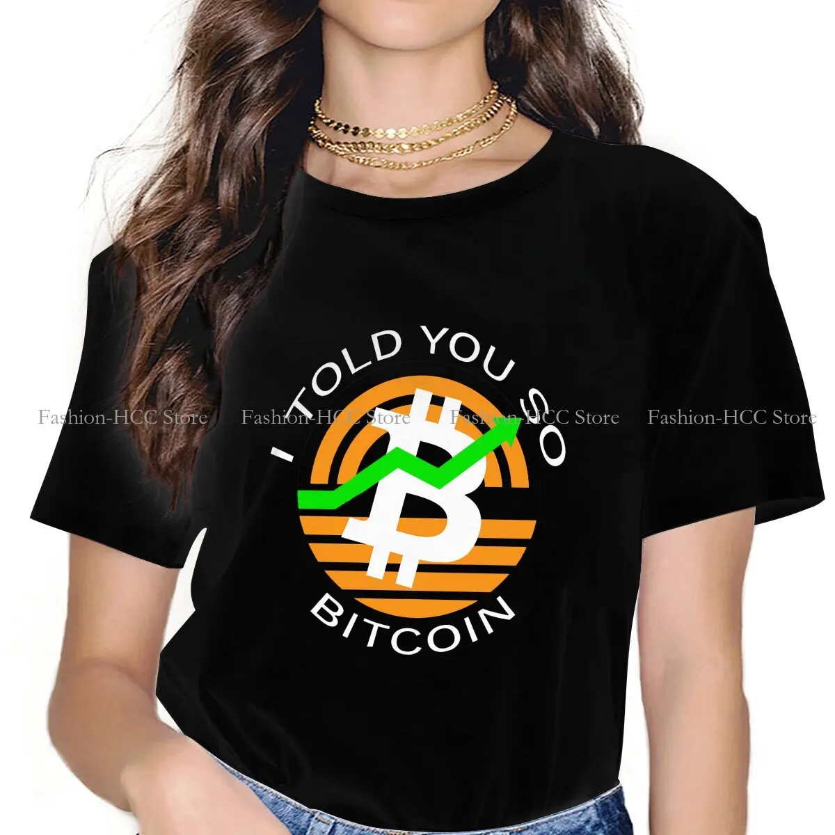 Camisetas de poliéster I tell You So Bitcoin para hombre, camiseta personalizada con flecha, ropa Hipster