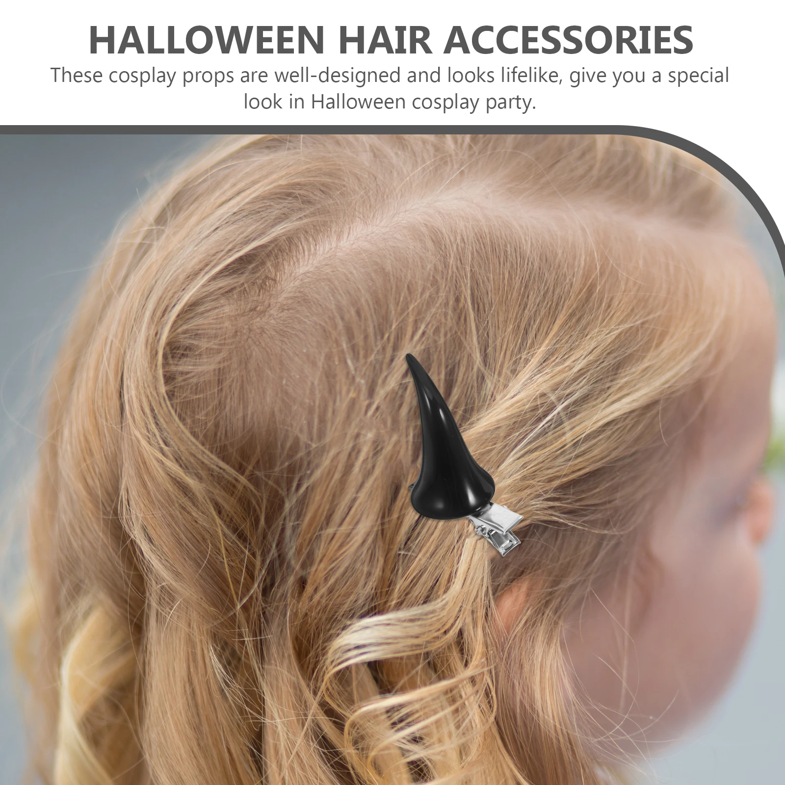 

8 Pcs Hairpin Clip Gothic Black Hair Horns Hair Clips Clip Resin Accessories Cosplay Props Durable Halloween Party