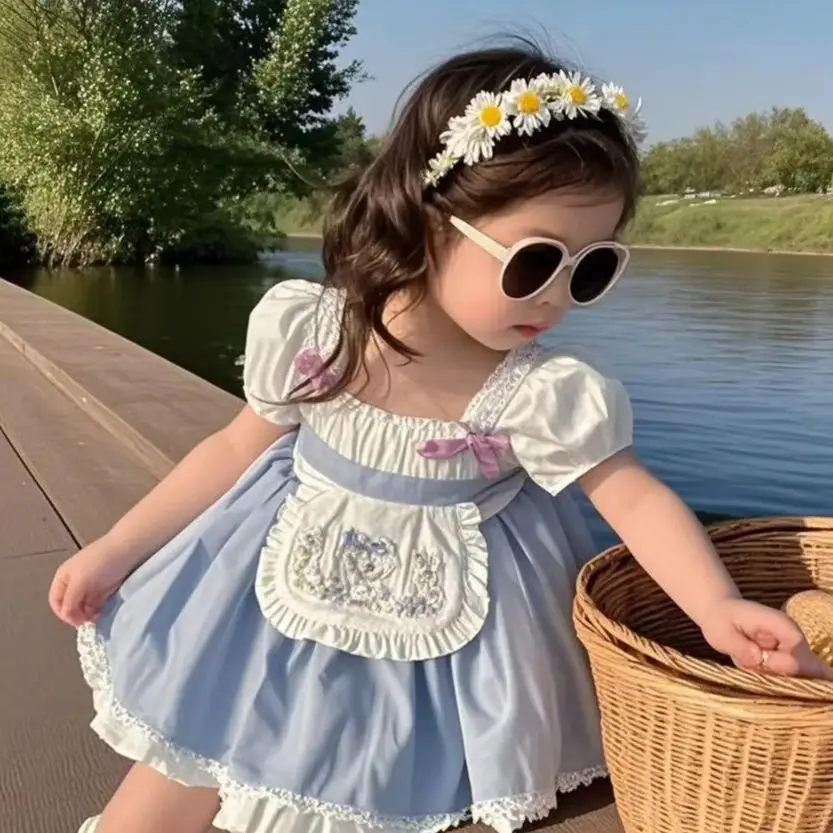 

2025 new Lolita Spanish Lace Princess Birthday Party Dress Ball Gown Elegant Summer Infant Baptism Easter Eid Photography Gifts