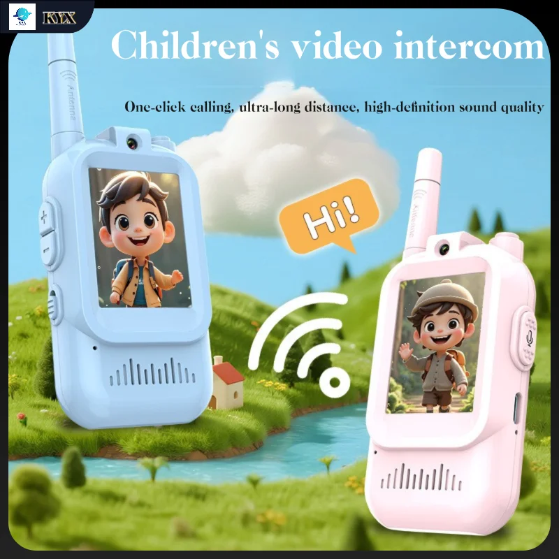 new-mini-kids-video-walkie-talkie-long-range-2-pieces-microphones-walkie-talkies-children's-toys-for-birthday-gifts