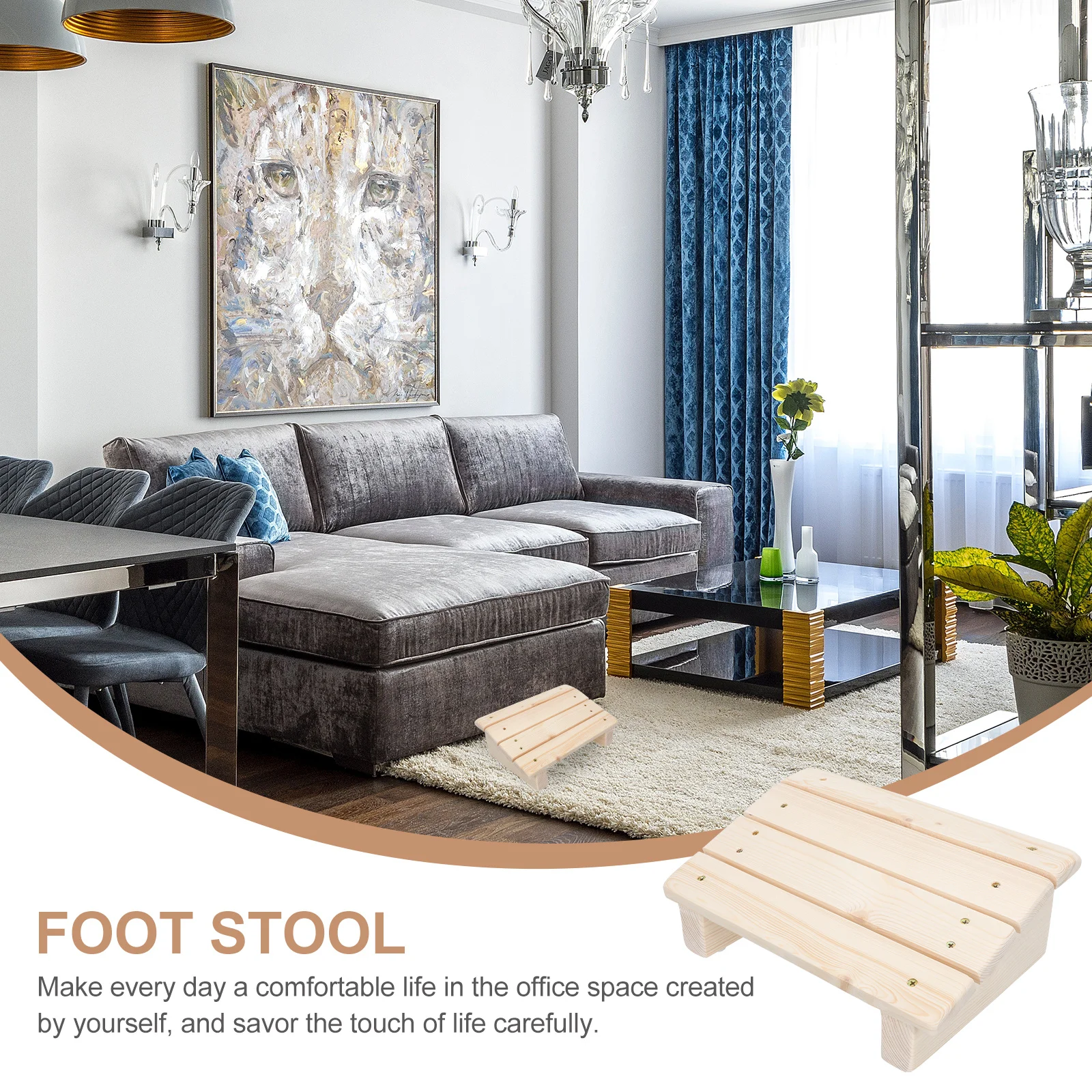 مسند قدم خشبي ممتاز تحت المكتب، تصميم مريح لمسند القدمين للرقبة والظهر والقدمين