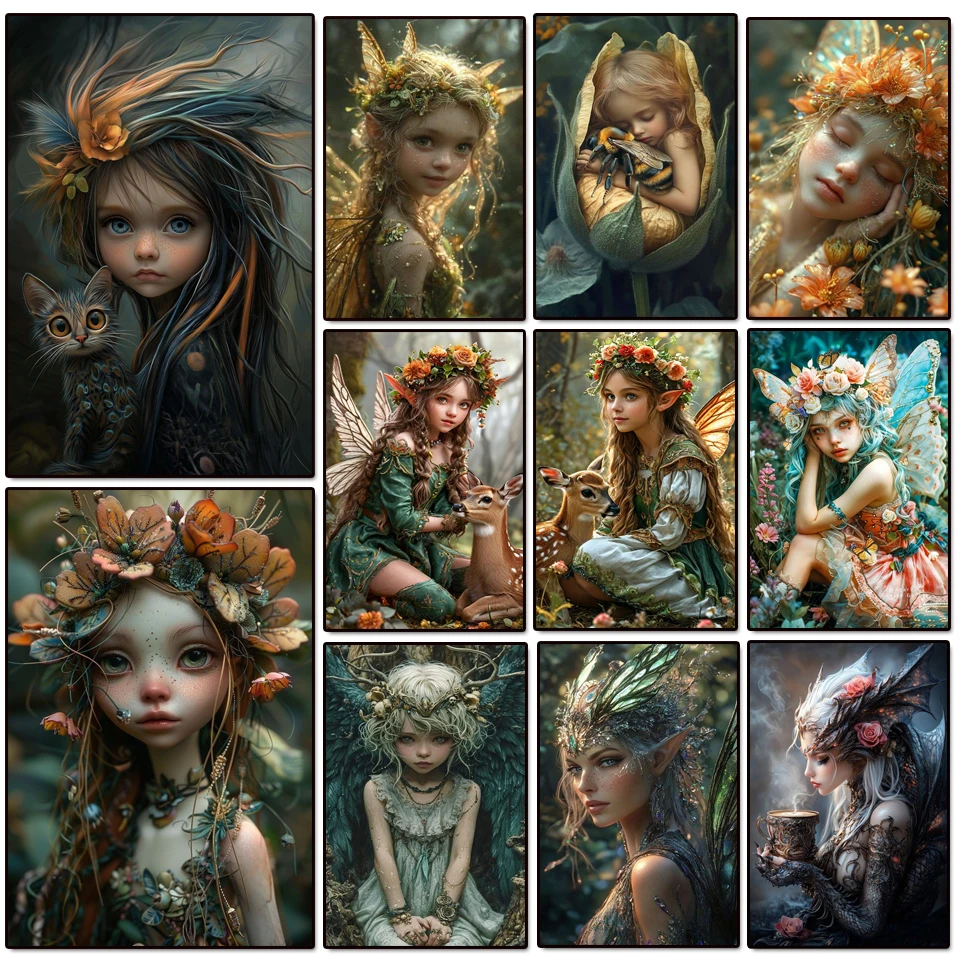

2025 Алмазная вышивка DIY Dream Fairy Girl Elf алмазная живопись искусство 5D квадратная круглая мозаика со стразами вышивка крестиком домашний декор