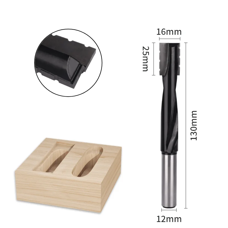 Imagem -03 - Haste Espiral Limpeza Inferior Bit Bit Router Carpintaria Fresa Bit de Madeira Face Mill Carbide Cutter End Mil 12 mm