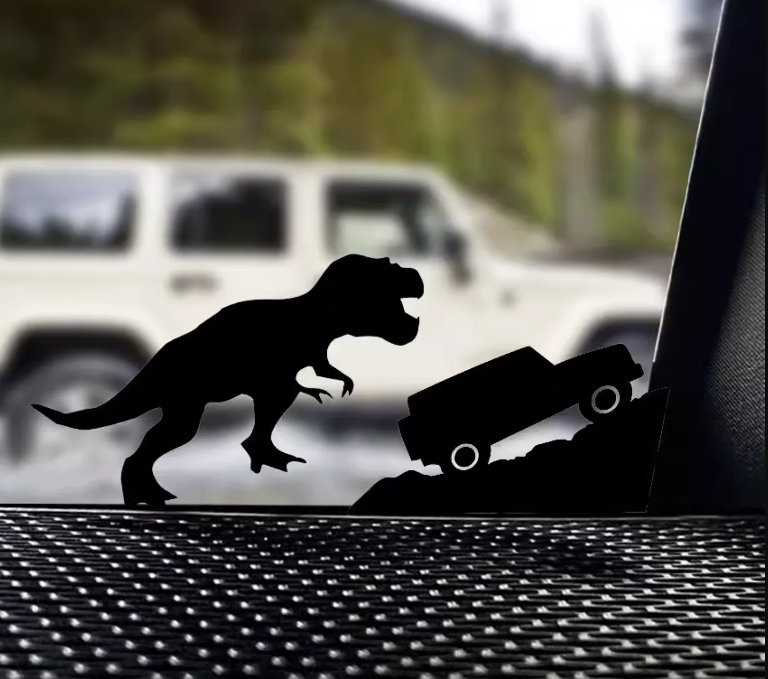 Funny Dinosaur Chase Car Stickers Bear Decal Creative Auto Windshield Vinyl Graphhic for Jeep Wrangler JK JL JT Compass Renegade