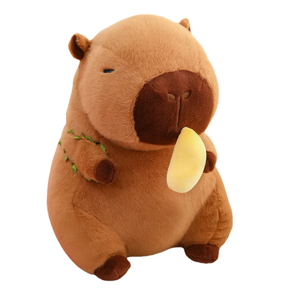 

Eating Durian Capybara Plush Doll Fruit Backpack Can Pull Simulation Capybara Ornaments Soft PP Cotton Stuffed Capybara Doll Kid
