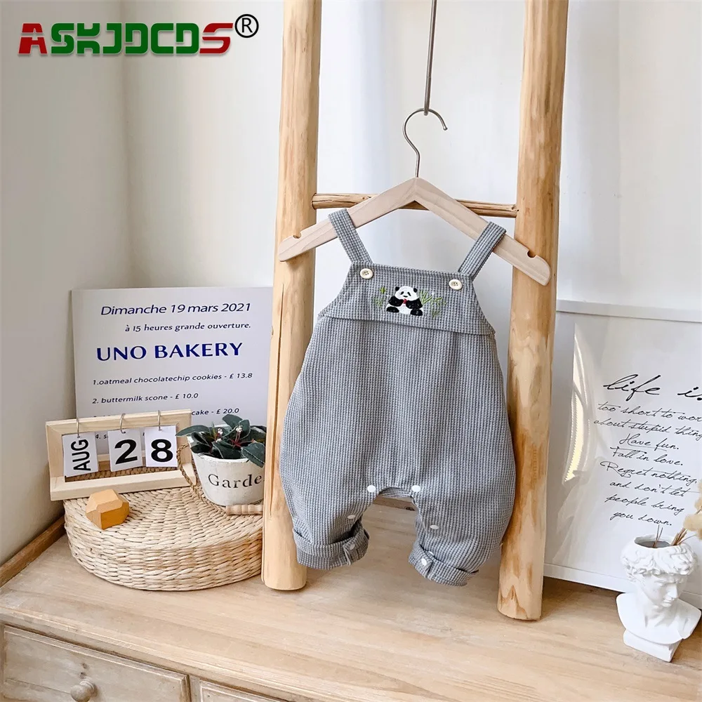 

Infant Baby Boy's Fashion with our Cute Embroidered Panda 2pcs Set Top Sweatshirt Romper Ideal for Spring and Autumn Sizes 3M-3Y