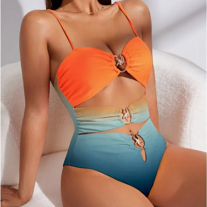 Лето 2023, сексуальные цельные купальники, закрытые женские купальники с эффектом пуш-ап, одежда для купания, купальные костюмы для тела, пляжная одежда, купальщица в бассейне