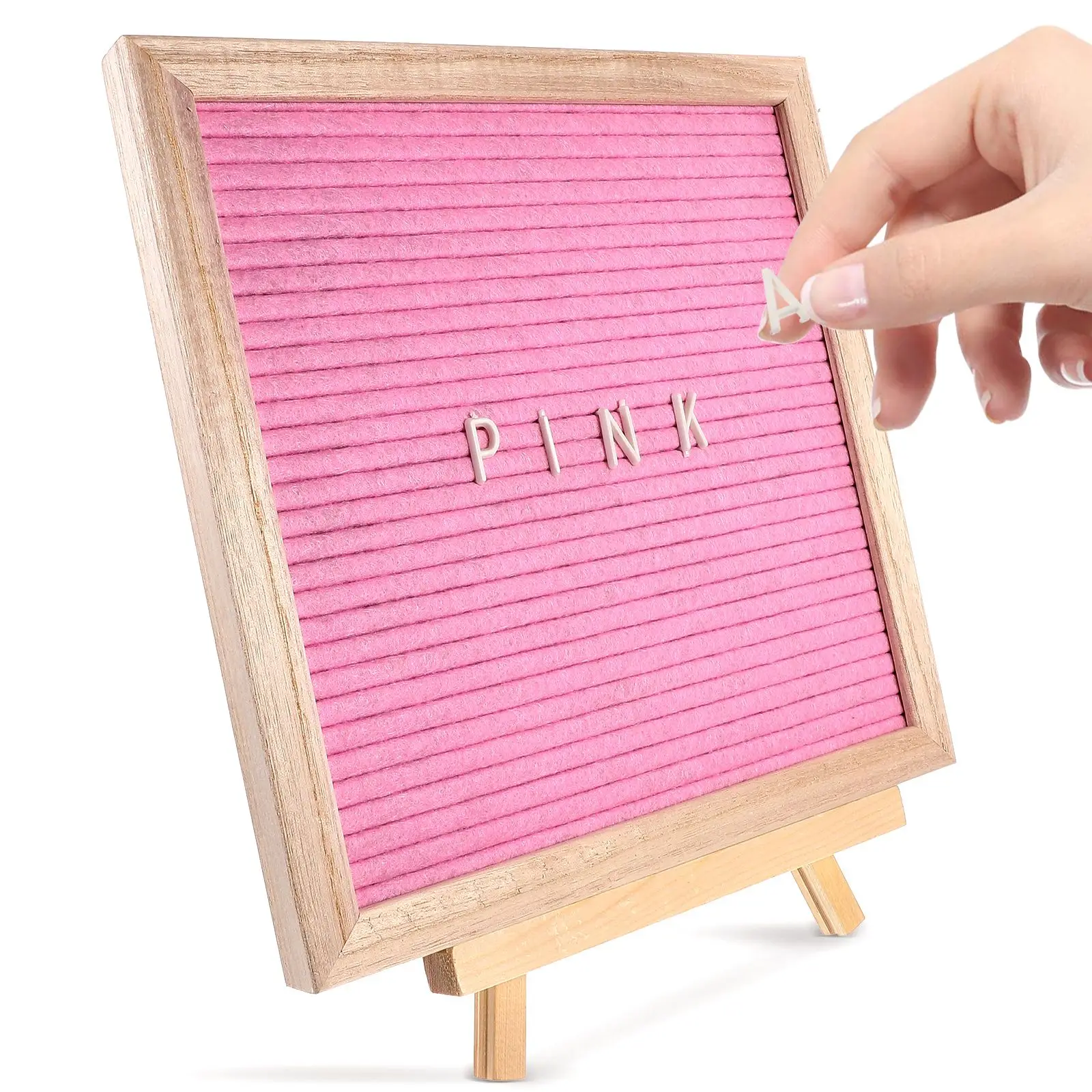 1Pcs Felt Letter Board 240 Letters Double Sided Wooden Frame Message Board Baby Shower Wedding Decor Announcement Display