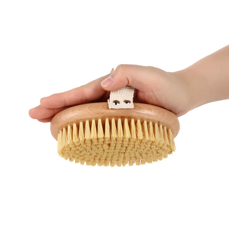 2 In 1 Dry Skin Body Brush Natural Bristle Dead Skin Remover Anti Cellulite Exfoliates Blood Circulation Health Massage Tools