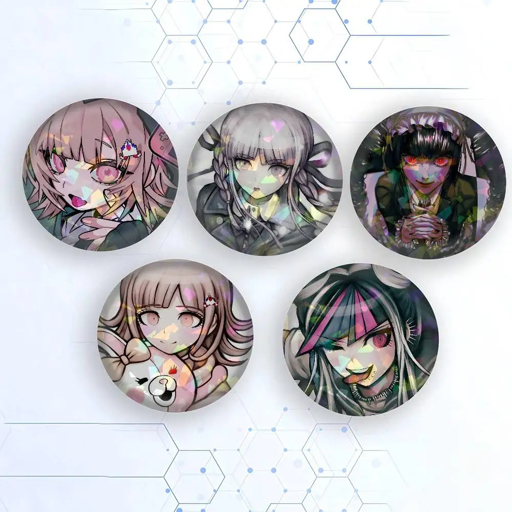 Alfileres de Anime d-danganronpa, alfileres de juego a presión, broches creativos redondos de personaje de dibujos animados para mochila, accesorios, regalos de joyería