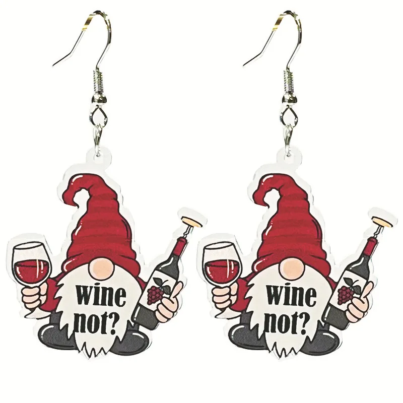 New Red Wine Celebration Cup Earrings Love Wine Personnel Cheers Acrylic Earrings Coffee Cup Earrings Decorative Gift