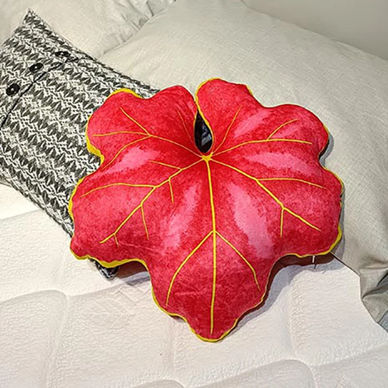 Groen blad pluche kussen gesimuleerd zacht plant gevuld kussen Monstera esdoorn Plushie Peluche fauteuil bed decor cadeau