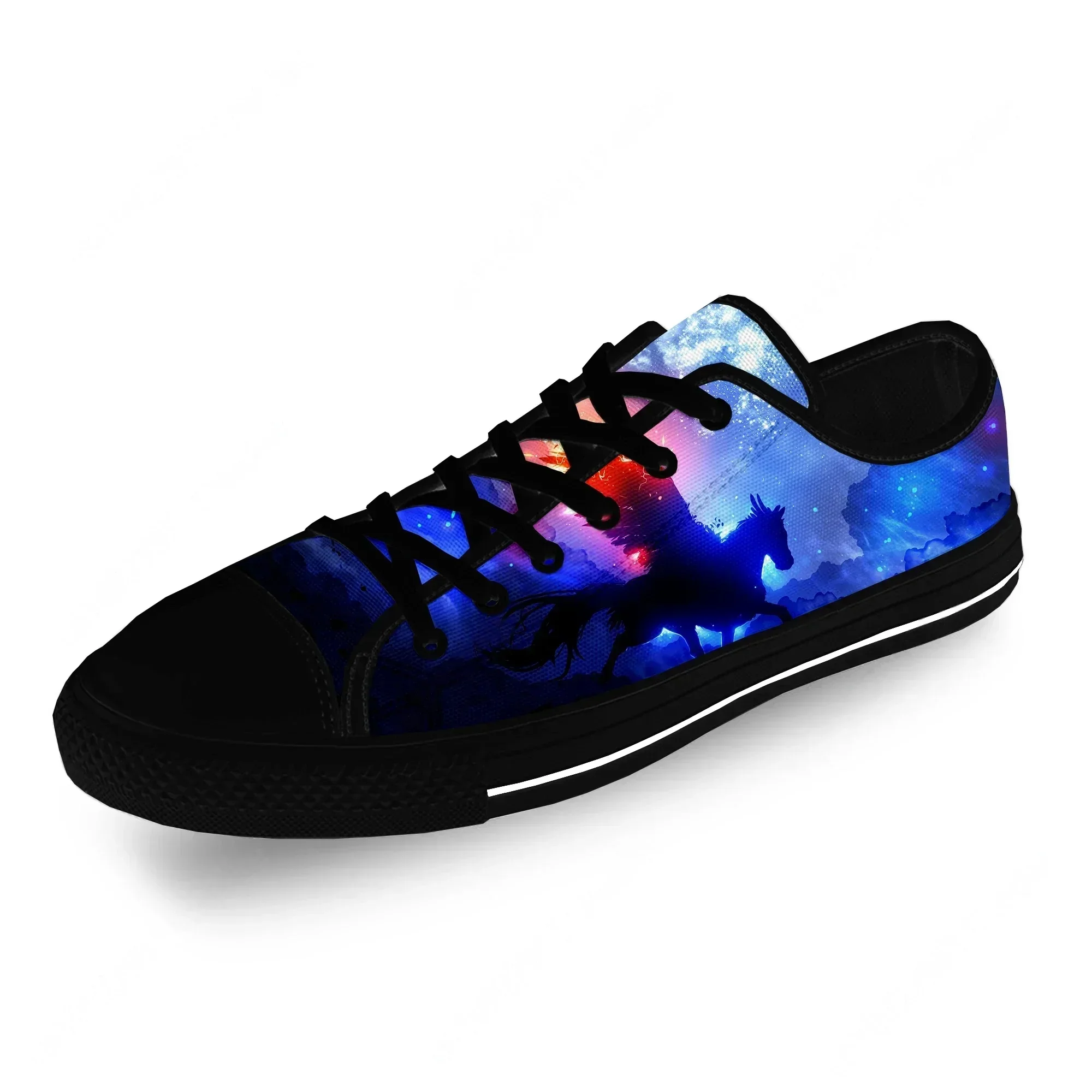 3D Horse Animal Aesthetic Cool Casual Cloth Fashion 3D Print Low Top Canvas Shoes Men Women Lightweight Breathable Sneakers