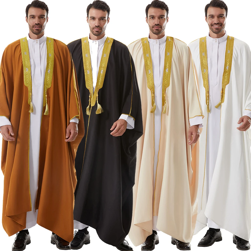 Middle East Mens Robe Muslim Dress Kimono Dishdasha Clothing Islamic Dubai Saudi Abayas Prayer Abaya Kaftan Ramadan Jubba Thobe