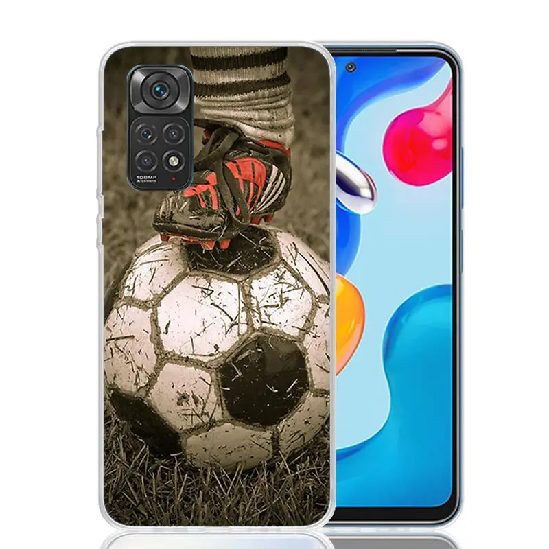 Bola de futebol design caso telefone para xiaomi redmi nota 14 13 12S 12 11s 11t 11e pro plus 10s 10 arte personalizado coque capa