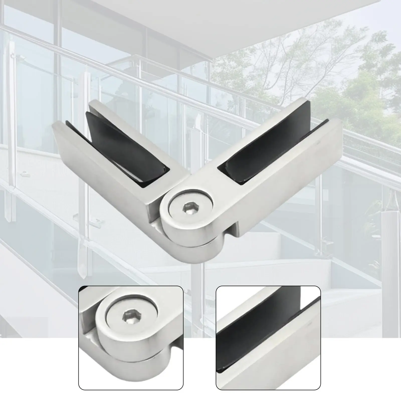 

Регулируемый зажим из нержавеющей стали для стекла, сверхпрочный кронштейн-держатель для перил, ограждений, балконов, террас, для использования внутри и снаружи помещений