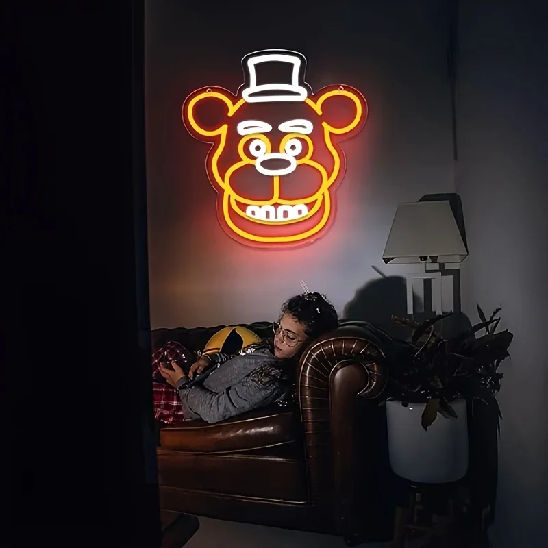 Freddy\'s/fnaf Freddy Neon Lights For Wall Decoration, LED Neon Light, For Bedrooms, Birthday, Christmas Gifts, 5V USB Power