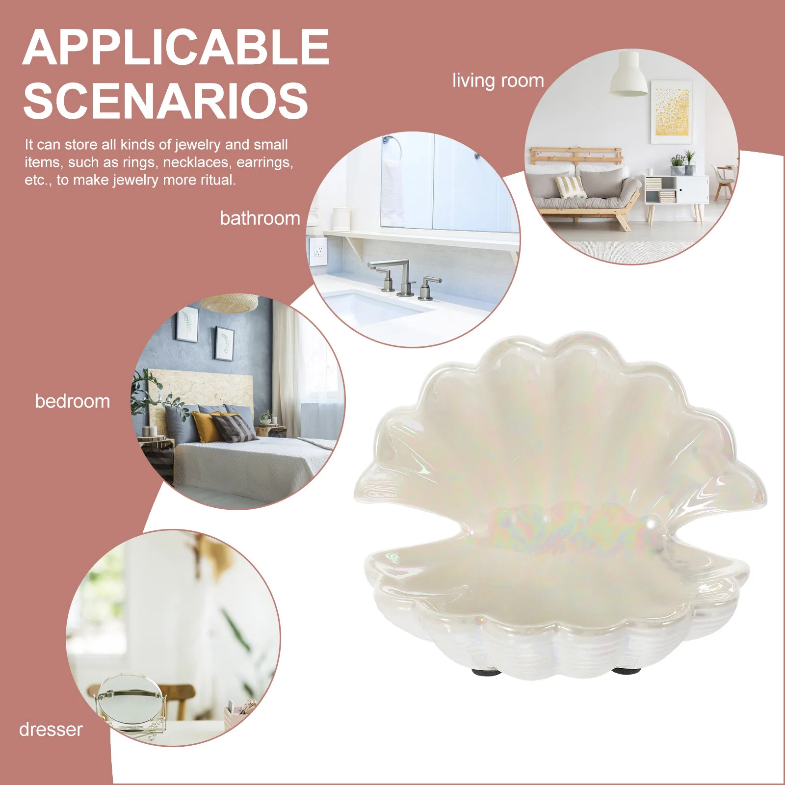 

Держатели для ювелирных колец для декора ключей, лотки для чаш, декоративный органайзер, белая брелок, блюдо в виде ракушки