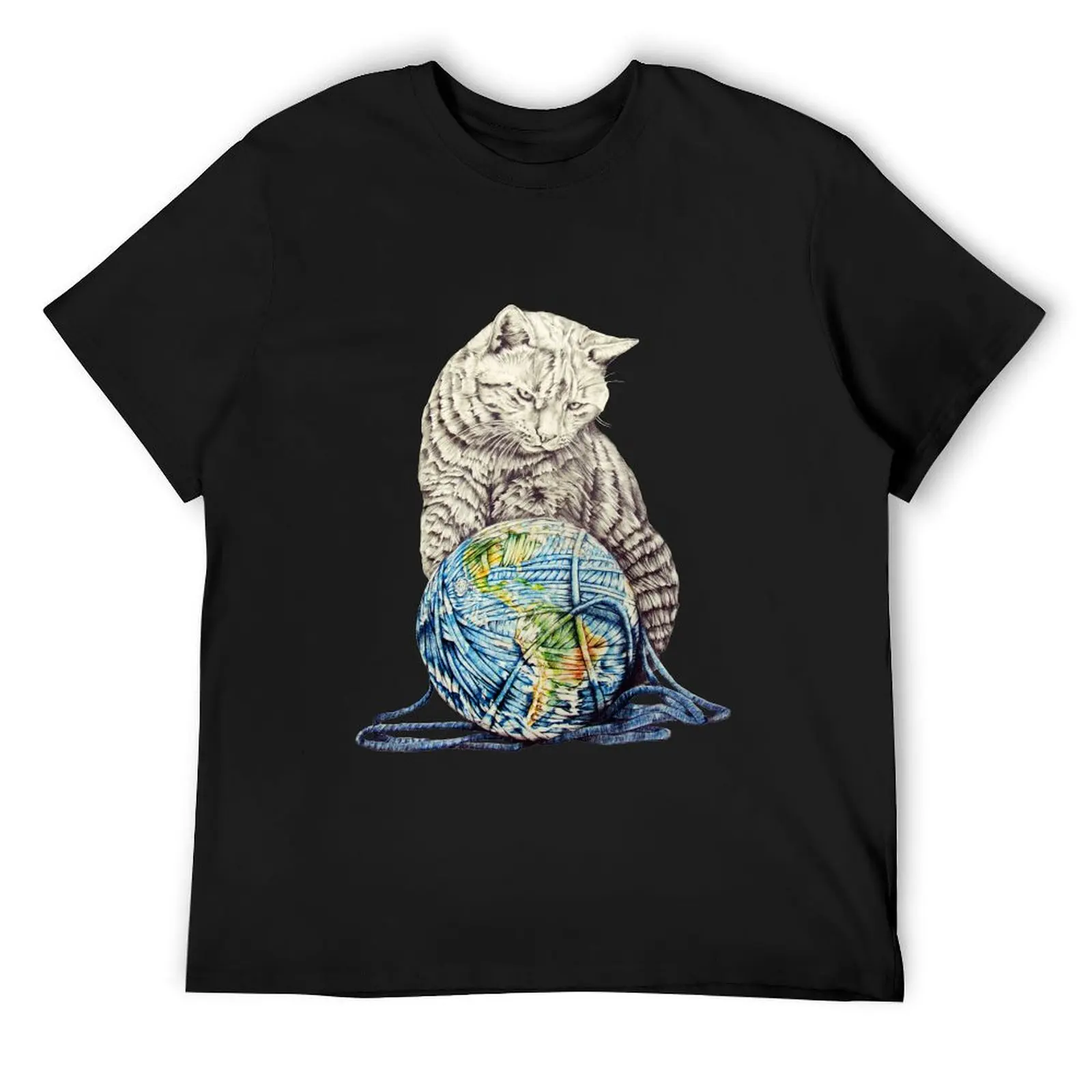 Our feline deity shows restraint T-Shirt boys animal print vintage anime shirt Men's t shirts