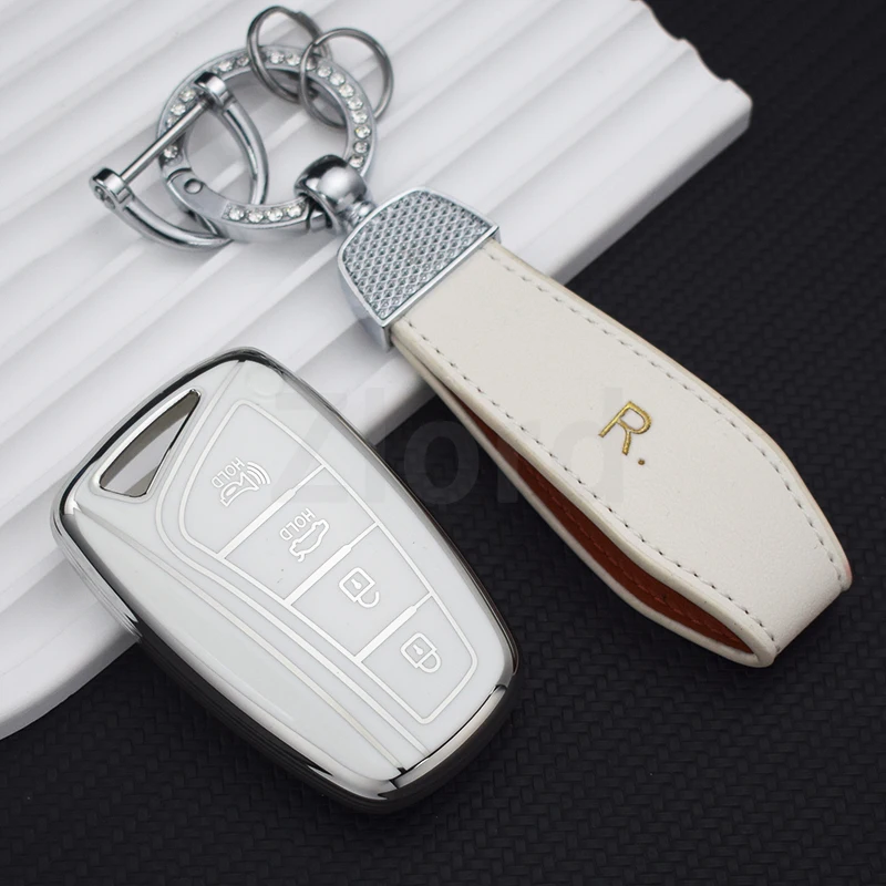 Cover Fob TPU Car Key Case Shell For Hyundai Santa Fe Sport Ix45 Equus Centennial Genesis G80 Grandeur Azera 2013-2016 Keychain - Image 5