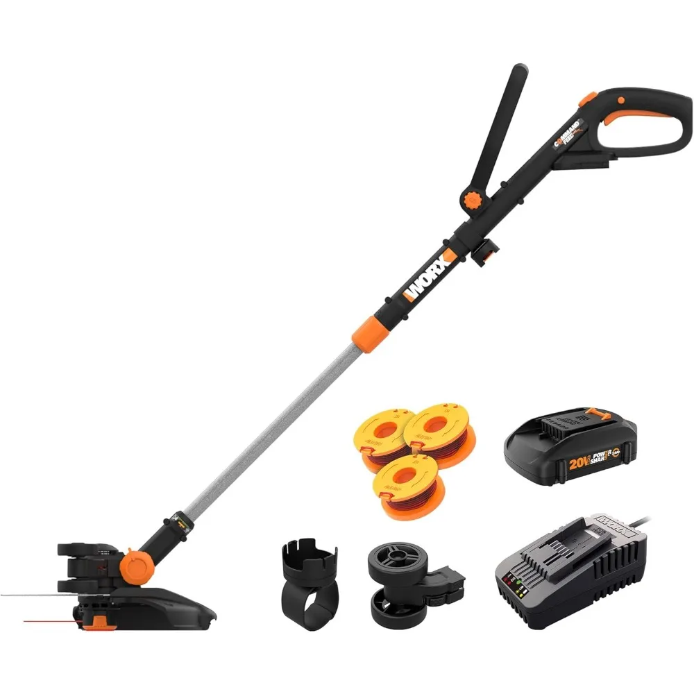 ماكينة تشذيب Worx GT 20V ذات 12 سلسلة مع حافة وجزازة صغيرة، موديل WG170.2