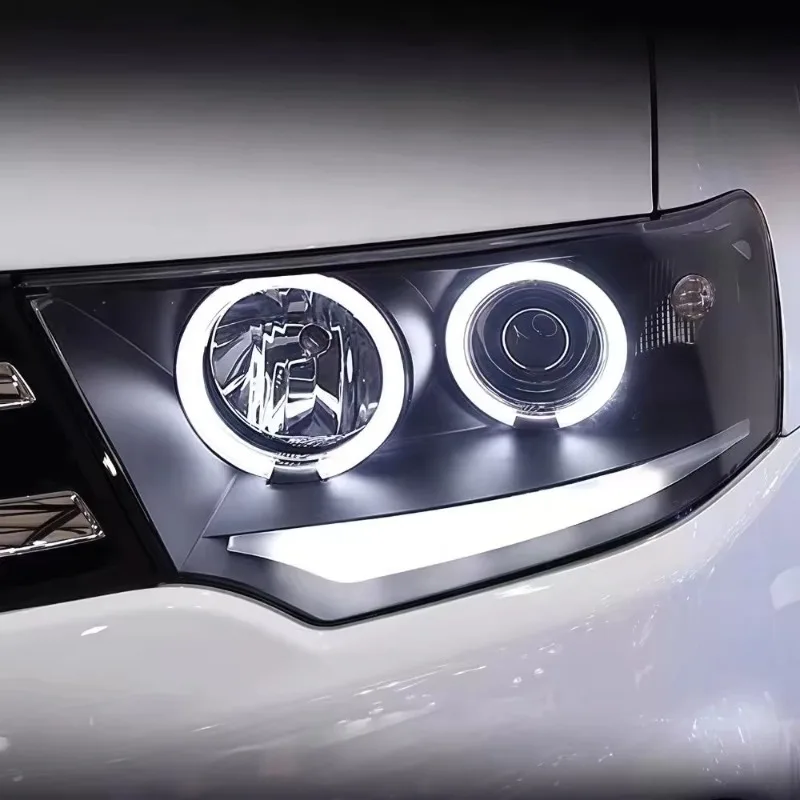 LED Headlight Assembly for Mitsubishi Pajero Sport Montero (2009-2015) Bi-Xenon Lens DRL Angel Eyes Sequential Turn Signal 10000
