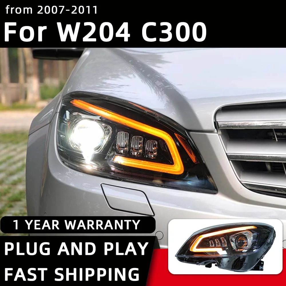 Headlight For Benz W204 C300 LED Headlights 2007-2011 Head Lamp Car Styling DRL Signal Projector Lens Automotive Accessories