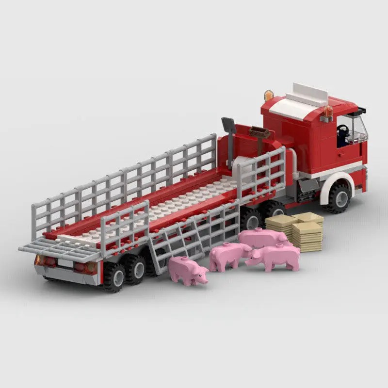 AIAIAITOY Technical City Farm Transport Truck & Trailer Cars Building Blocks Bricks Set Kids Toys Gifts For Boys And Girls