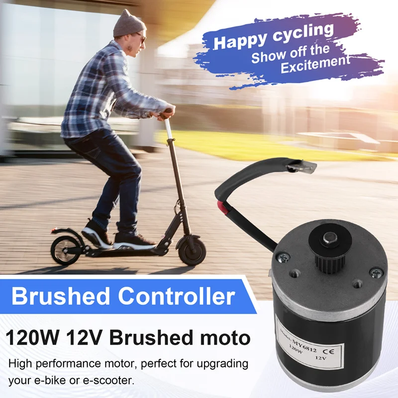 AB56-120W 12V Brushed DC Motor For E-Bike And Electric Scooter High Speed MY6812 Motor Ideal For DIY Enthusiasts