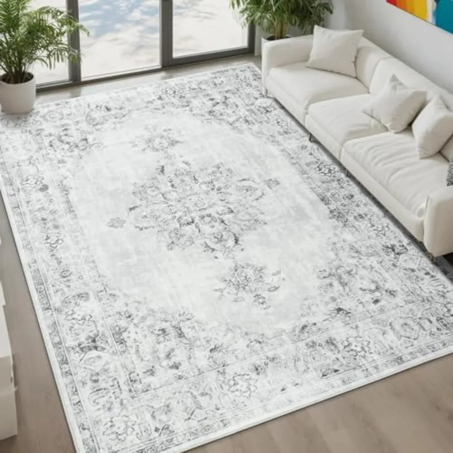 

Washable 5x7 Area Rug for Living Room Large Soft Low Pile Indoor Carpet for Bedroom Dining Room Kitchen Nursery Office Farmhous