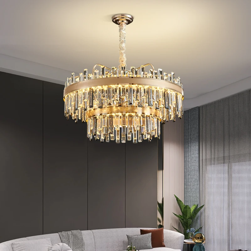 Light Luxury Living Room Crystal Chandelier Home Decoration Ceiling Pendant Lamps Modern Ceiling Chandelier Led Ceiling Light