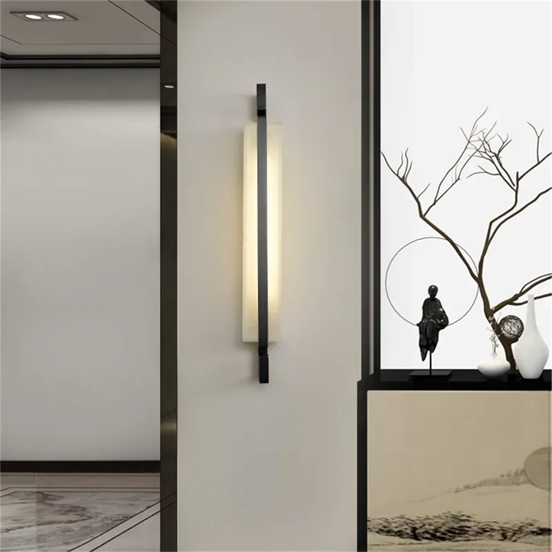 PLLY Copper Indoor Sconce Lights Modern Luxury Dolomite LED Wall Lamp Design Balcony For Home Corridor