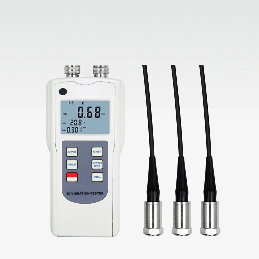 Vibration Tester AV-160D-3 10-10KHz Mechanical Failure Vibration Analyzer Measures Displacement, Velocity and Acceleration