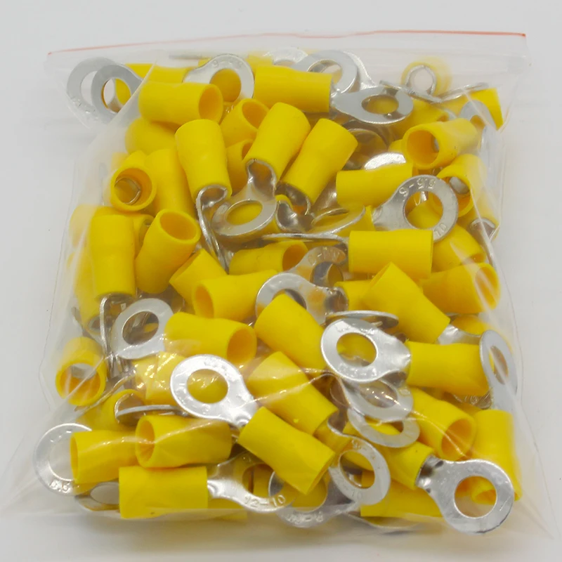 RV5.5-6 Gele Ring Geïsoleerde Terminal Kabel Crimp Terminal Pak 4-6mm2 Kabel Draad Connector 100 Stks/pak RV5-6 Rv