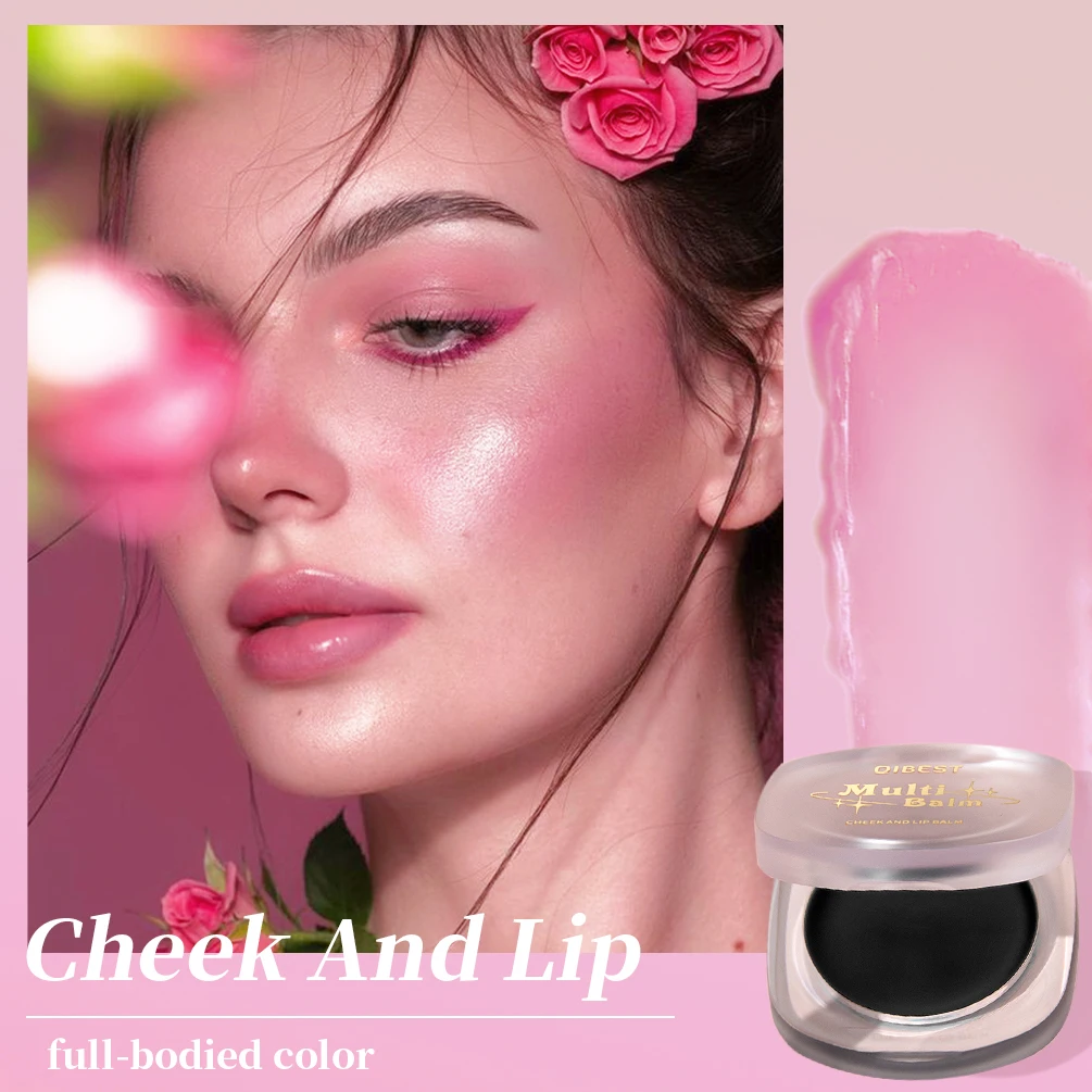 QIBEST Black Blush Balm Lipstick Moisturizing Color Change Ph Rouge Blusher Cream Natural Nude Lip Cheek Eyes Makeup Cosmetics