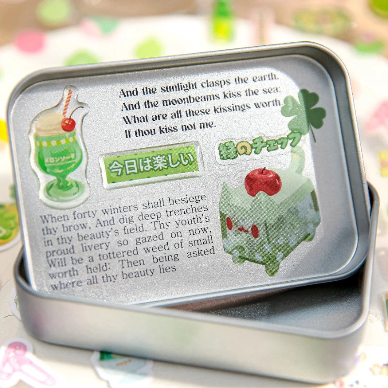 

3Pcs Japanese Retro Cute Cartoon Epoxy Cut Film Sticker DIY Decoration for Scrapbook Journal Kawaii Phone Case Stationery Decal