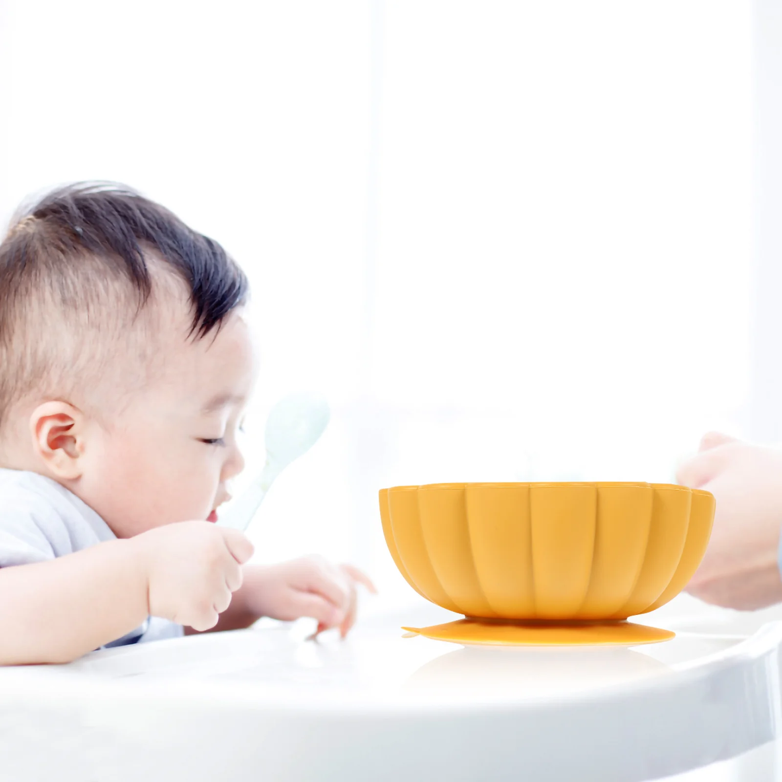 

Pumpkin Shaped Baby Silicone Suction For Toddler Self Feeding Training Food Kids Eating Supplies Snack Serving Bowl Dinner