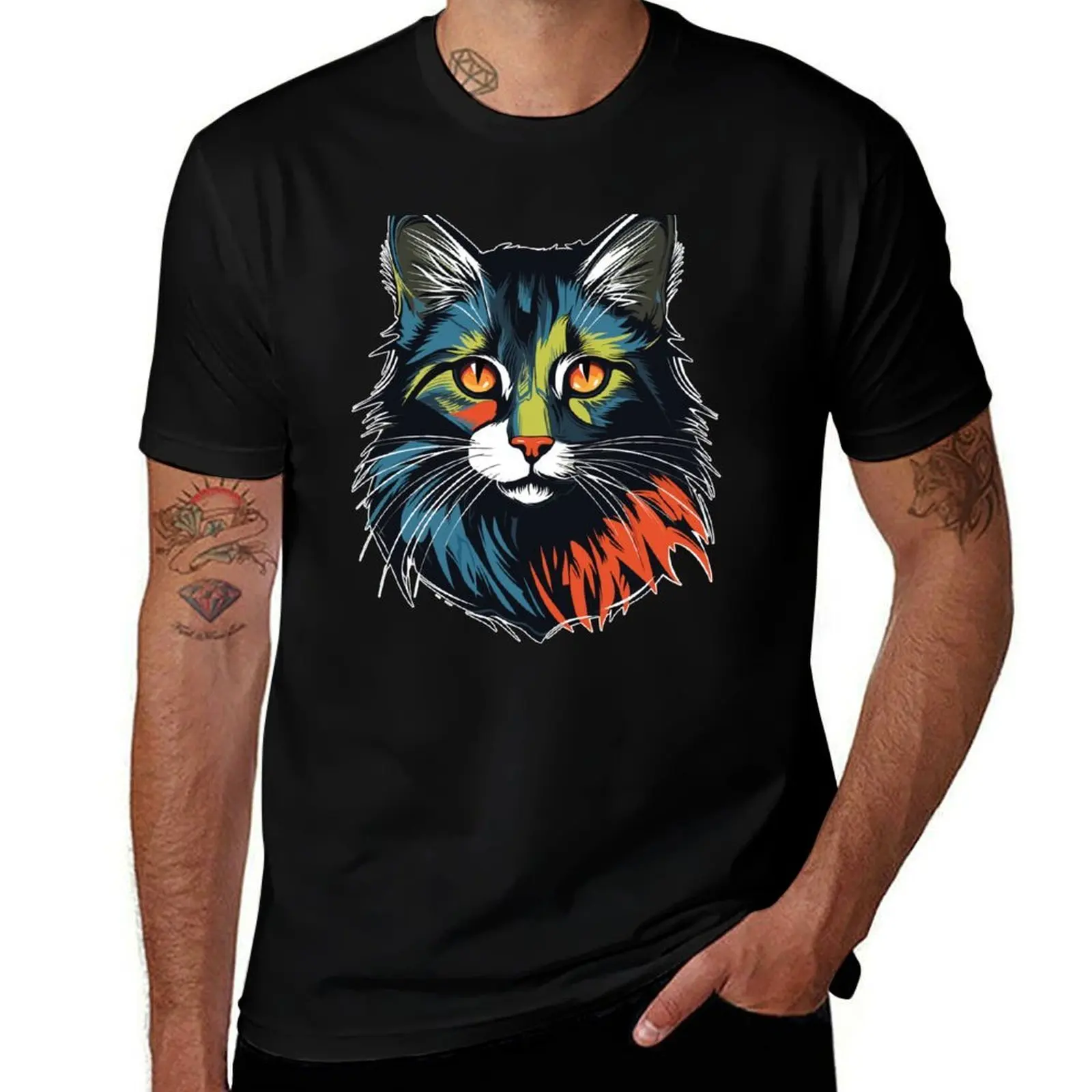 

The Therian Cat - art T-Shirt Abstract Pattern Print Top