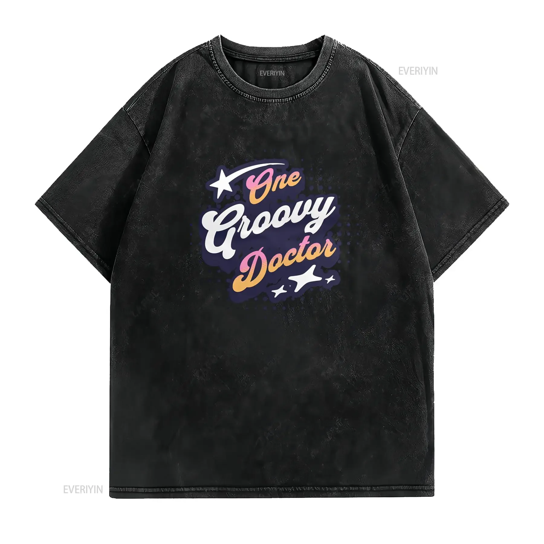 One Groovy Doctor T Shirt for Funny MD Grad Physician Medical vintage Washed fashion streetwear homme designer clothes