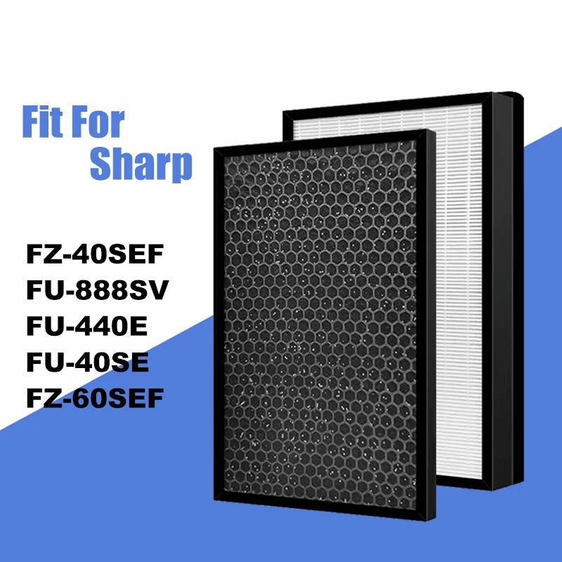 FZ-60SEF Replacement HEPA Air Purifier Carbon Filter for Sharp FZ-40SEF FU-888SV FU-440E FU-40SE