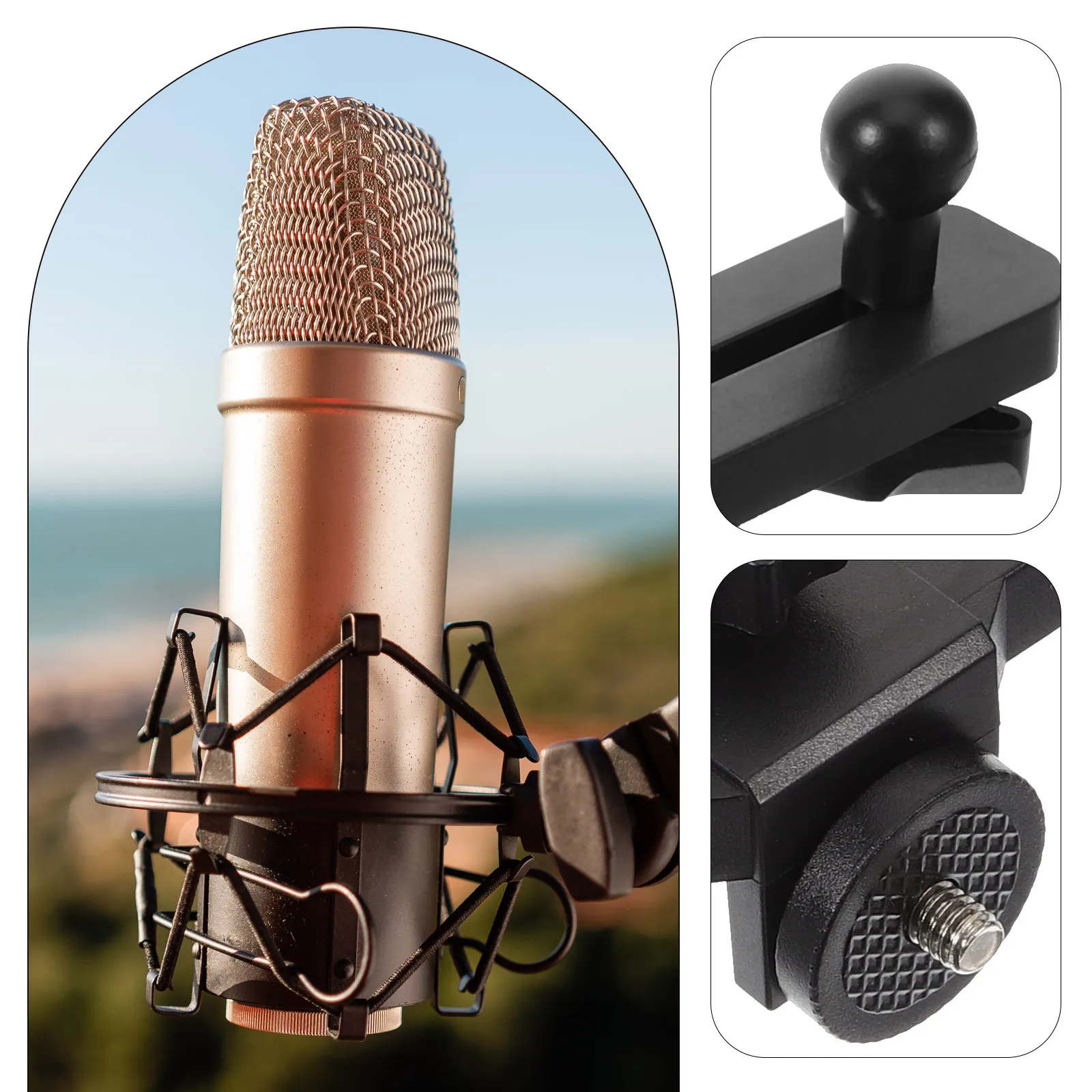 

Mobile Phone Holder Clip Camera Mount Tripod Mounting Brackets Extension Rod Adapter Metal Microphone Stand