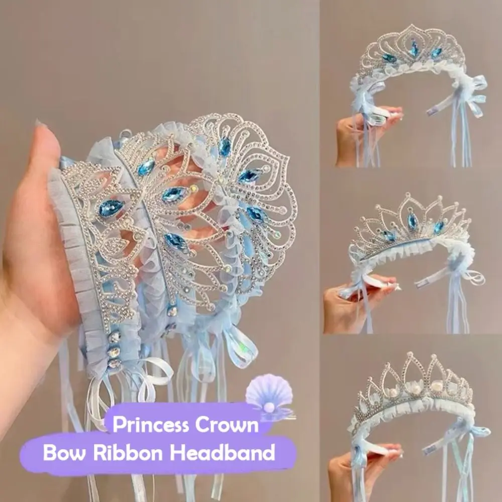 Royal Blue Princess Crown Brilliance Photography Accessories Rhinestone Headband Girl Hair Clip - view 4
