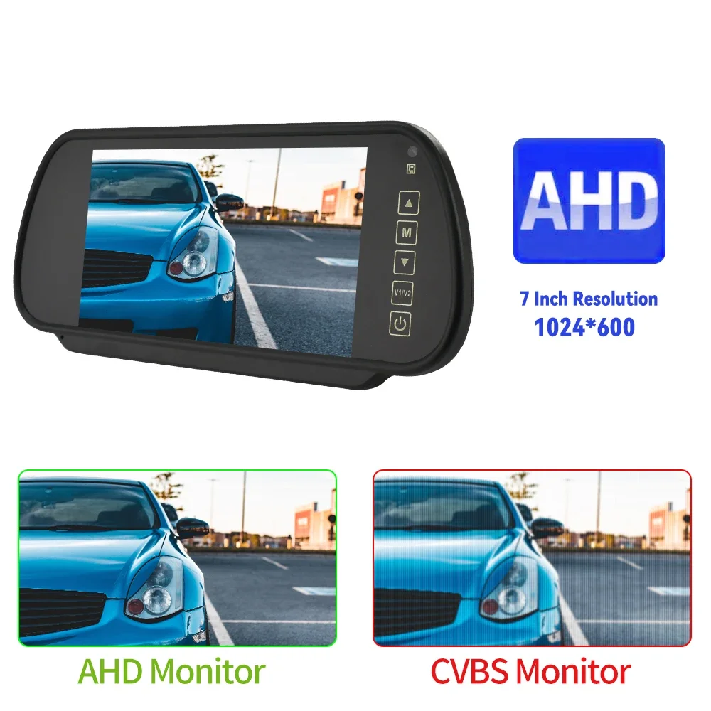 MJDOUD 7 Inch Car AHD Mirror Monitor for Vehicle Parking 7\