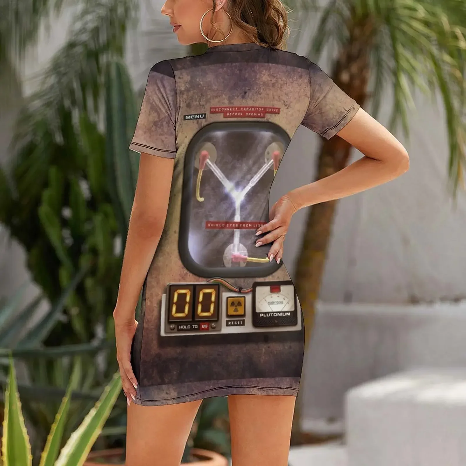 Steampunk rustic Flux capacitor Short-Sleeved Dress dress party night summer women's dress 2026 summer korean women