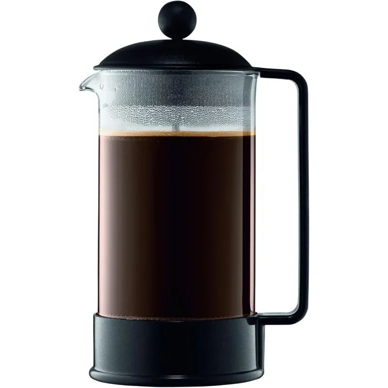 

34 oz Brazil French Press Coffee Maker, High-Heat Borosilicate Glass, Black