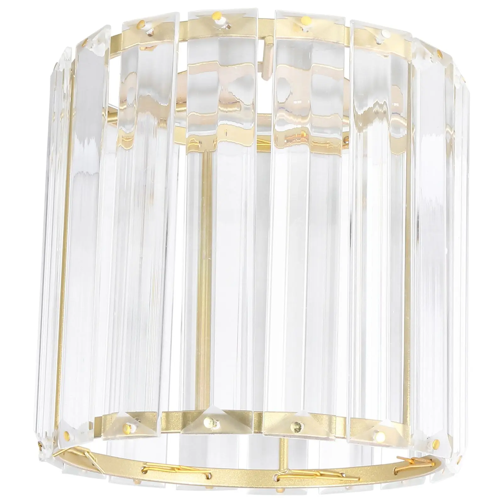 

Crystal Lamp Shade Gold Ceiling Light Cover Clear Fittings European Warm Decor Diffuse Lighting Dust Protection